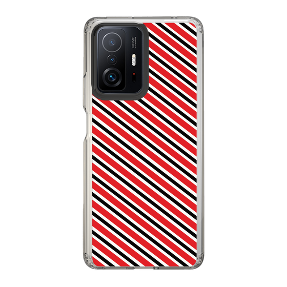 スリムプロテクションケース［ Small Stripe - Red × Black ］