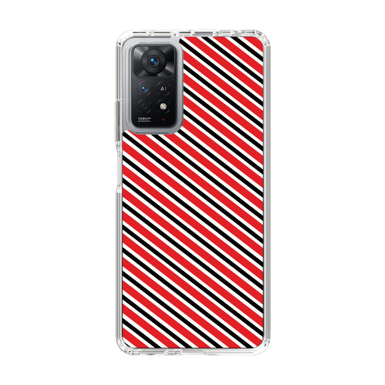 スリムプロテクションケース［ Small Stripe - Red × Black ］