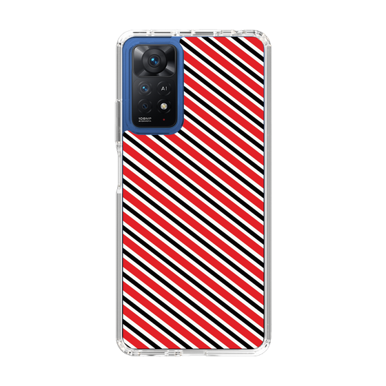 スリムプロテクションケース［ Small Stripe - Red × Black ］
