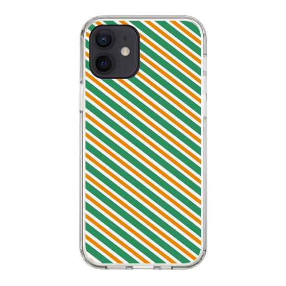 スリムプロテクションケース［ Small Stripe - Green × Orange ］