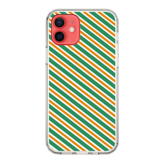 スリムプロテクションケース［ Small Stripe - Green × Orange ］