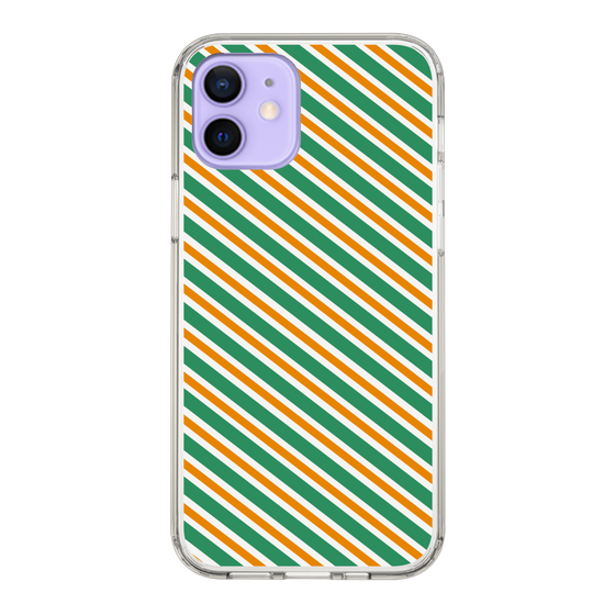 スリムプロテクションケース［ Small Stripe - Green × Orange ］