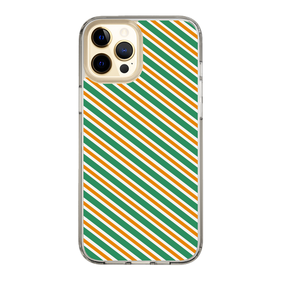 スリムプロテクションケース［ Small Stripe - Green × Orange ］