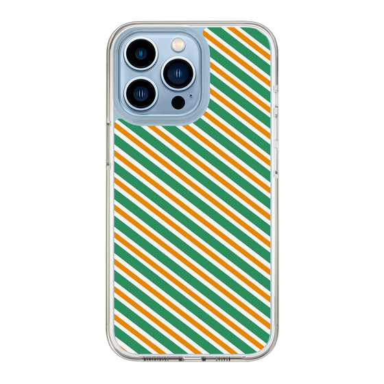 スリムプロテクションケース［ Small Stripe - Green × Orange ］