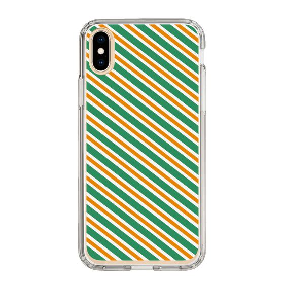 スリムプロテクションケース［ Small Stripe - Green × Orange ］