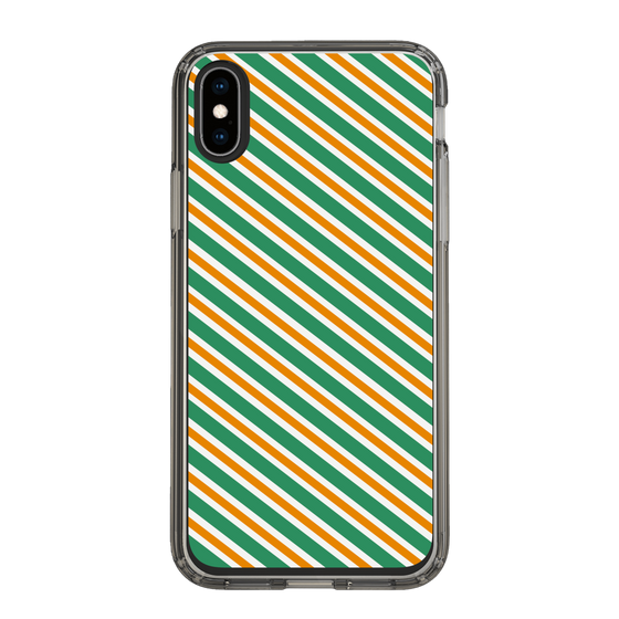 スリムプロテクションケース［ Small Stripe - Green × Orange ］
