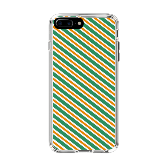 スリムプロテクションケース［ Small Stripe - Green × Orange ］