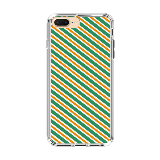 スリムプロテクションケース［ Small Stripe - Green × Orange ］