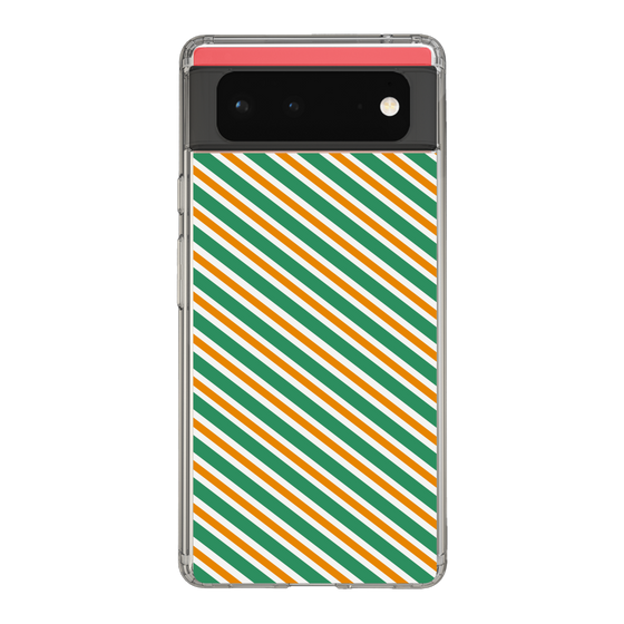 スリムプロテクションケース［ Small Stripe - Green × Orange ］