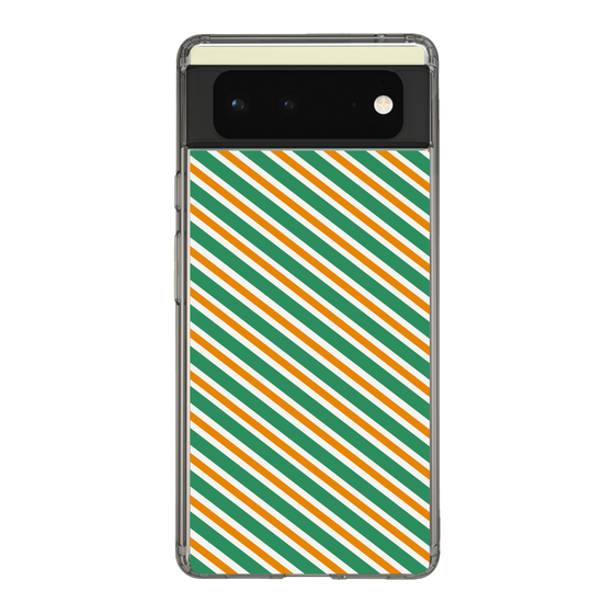 スリムプロテクションケース［ Small Stripe - Green × Orange ］