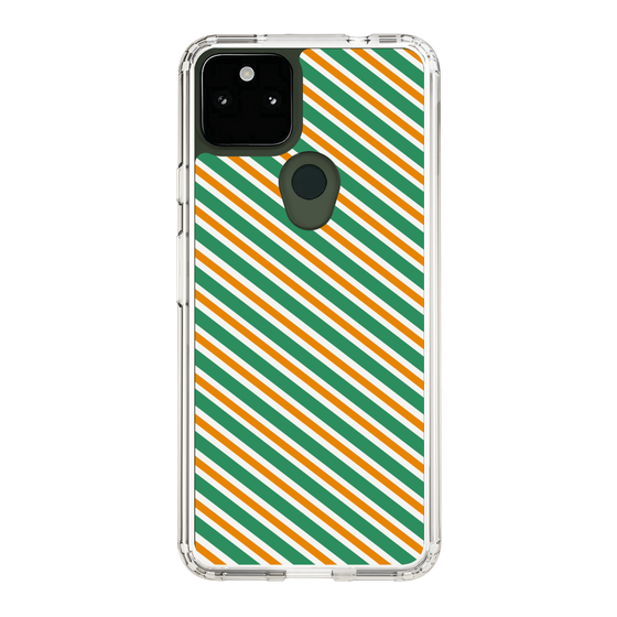 スリムプロテクションケース［ Small Stripe - Green × Orange ］