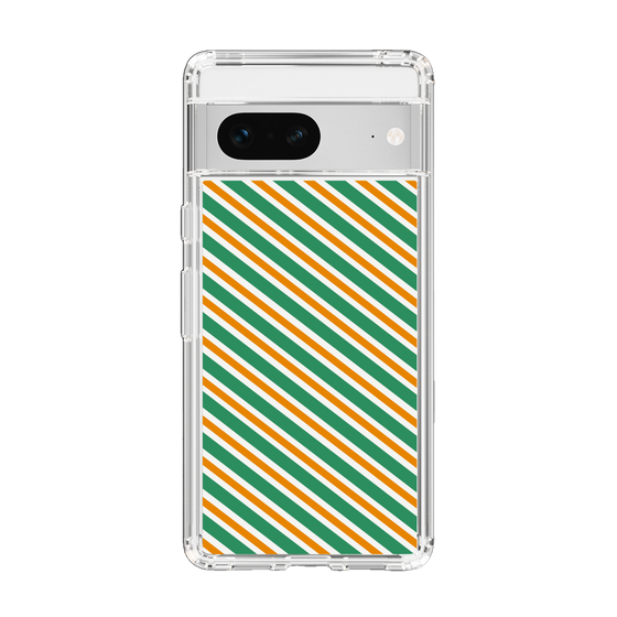 スリムプロテクションケース［ Small Stripe - Green × Orange ］