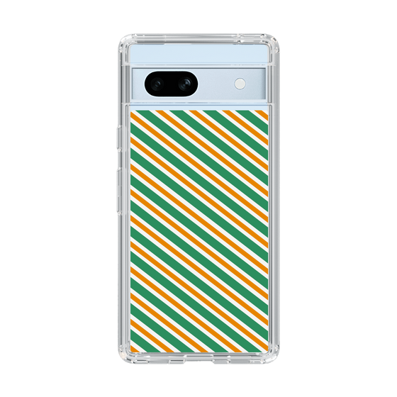 スリムプロテクションケース［ Small Stripe - Green × Orange ］