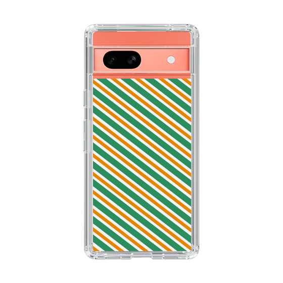 スリムプロテクションケース［ Small Stripe - Green × Orange ］