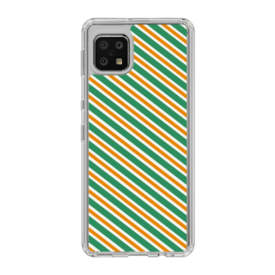 スリムプロテクションケース［ Small Stripe - Green × Orange ］