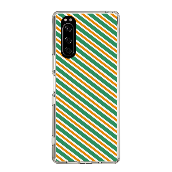 スリムプロテクションケース［ Small Stripe - Green × Orange ］