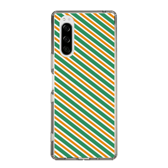 スリムプロテクションケース［ Small Stripe - Green × Orange ］