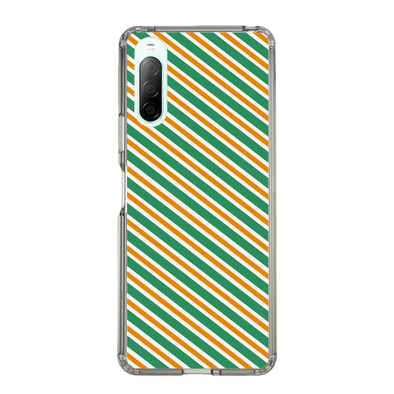 スリムプロテクションケース［ Small Stripe - Green × Orange ］