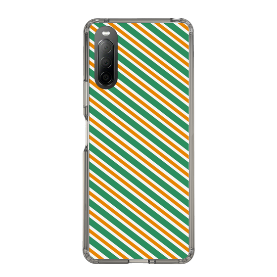 スリムプロテクションケース［ Small Stripe - Green × Orange ］