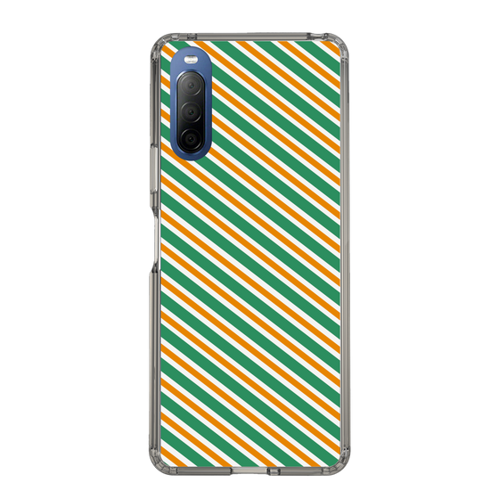 スリムプロテクションケース［ Small Stripe - Green × Orange ］