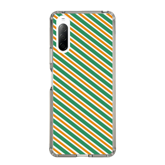 スリムプロテクションケース［ Small Stripe - Green × Orange ］