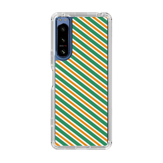 スリムプロテクションケース［ Small Stripe - Green × Orange ］