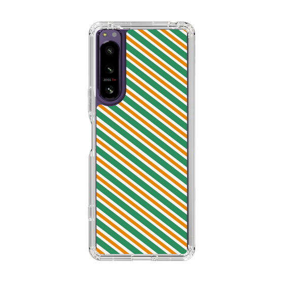 スリムプロテクションケース［ Small Stripe - Green × Orange ］