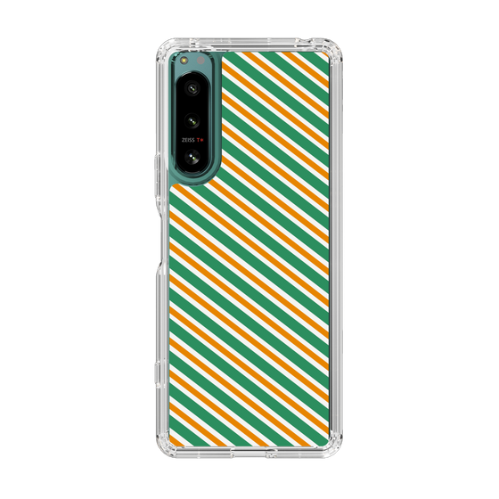 スリムプロテクションケース［ Small Stripe - Green × Orange ］