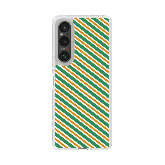 スリムプロテクションケース［ Small Stripe - Green × Orange ］
