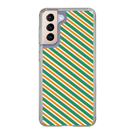 スリムプロテクションケース［ Small Stripe - Green × Orange ］