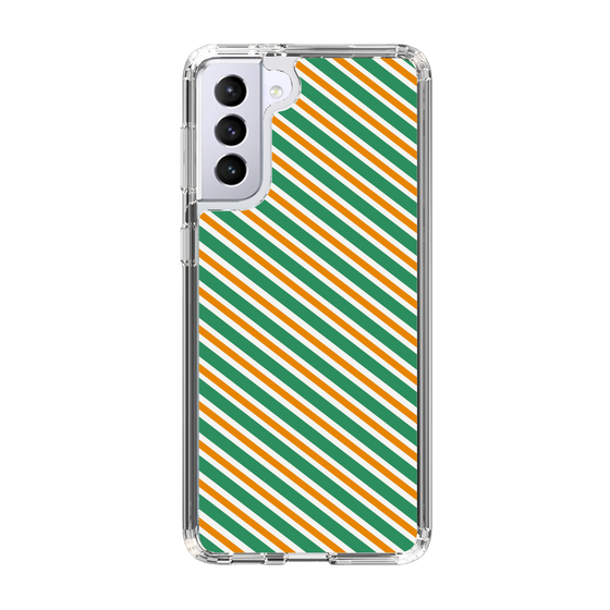 スリムプロテクションケース［ Small Stripe - Green × Orange ］