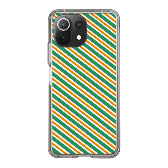 スリムプロテクションケース［ Small Stripe - Green × Orange ］