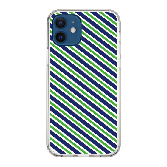 スリムプロテクションケース［ Small Stripe - Navy × Green ］