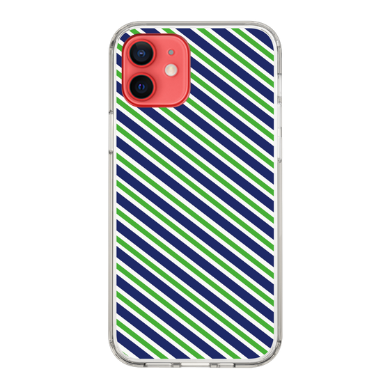 スリムプロテクションケース［ Small Stripe - Navy × Green ］