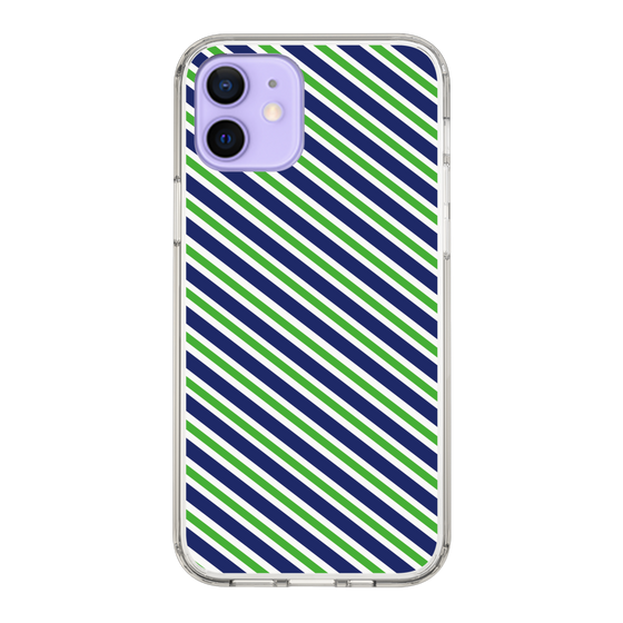 スリムプロテクションケース［ Small Stripe - Navy × Green ］