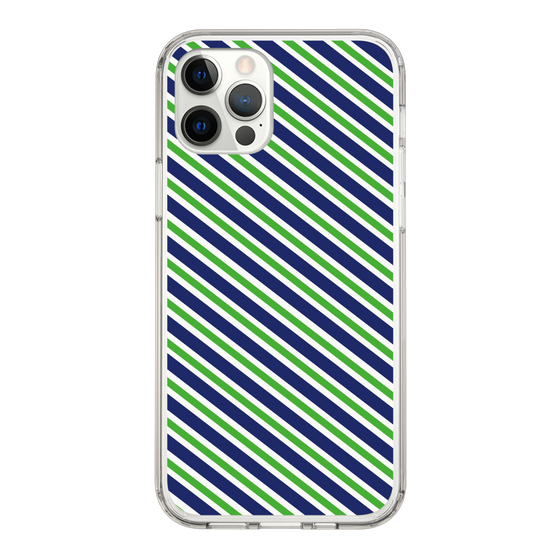 スリムプロテクションケース［ Small Stripe - Navy × Green ］