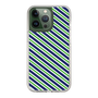 スリムプロテクションケース［ Small Stripe - Navy × Green ］