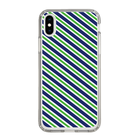 スリムプロテクションケース［ Small Stripe - Navy × Green ］