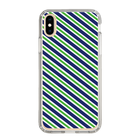 スリムプロテクションケース［ Small Stripe - Navy × Green ］