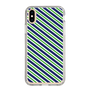 スリムプロテクションケース［ Small Stripe - Navy × Green ］