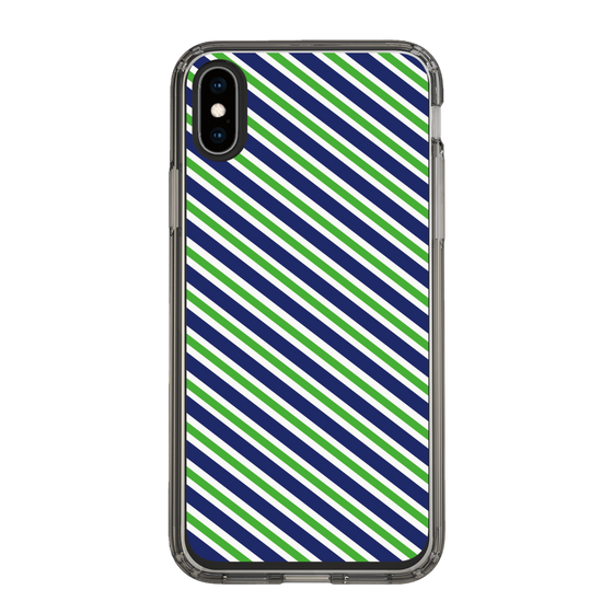 スリムプロテクションケース［ Small Stripe - Navy × Green ］