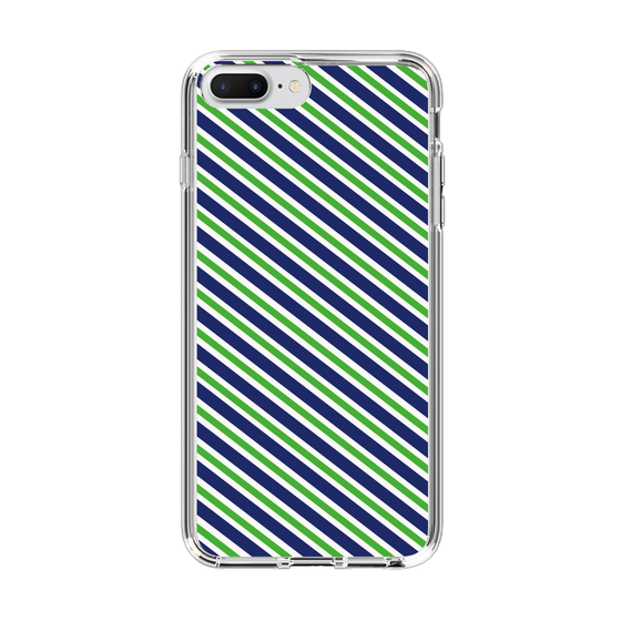 スリムプロテクションケース［ Small Stripe - Navy × Green ］