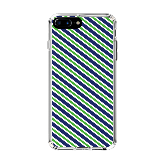 スリムプロテクションケース［ Small Stripe - Navy × Green ］