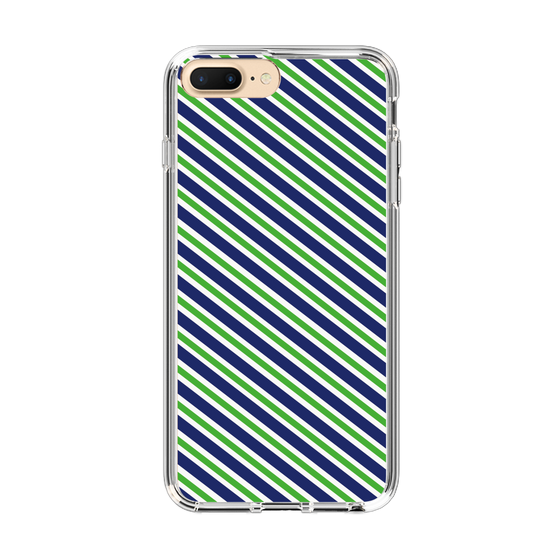 スリムプロテクションケース［ Small Stripe - Navy × Green ］