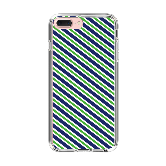 スリムプロテクションケース［ Small Stripe - Navy × Green ］