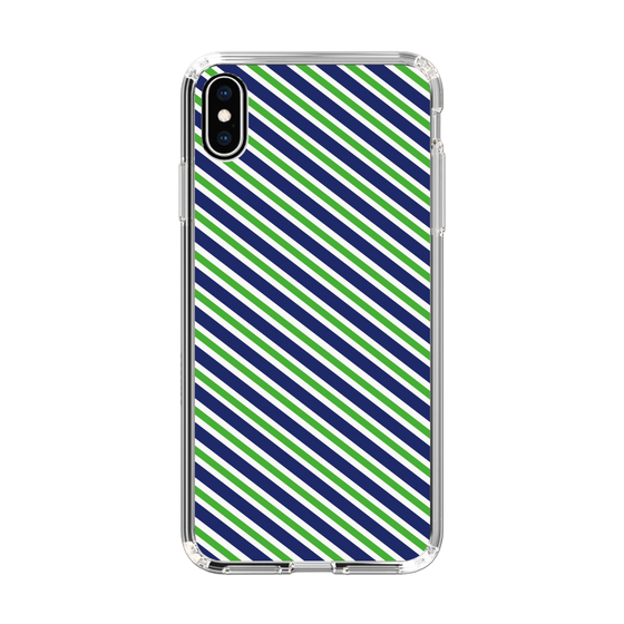 スリムプロテクションケース［ Small Stripe - Navy × Green ］