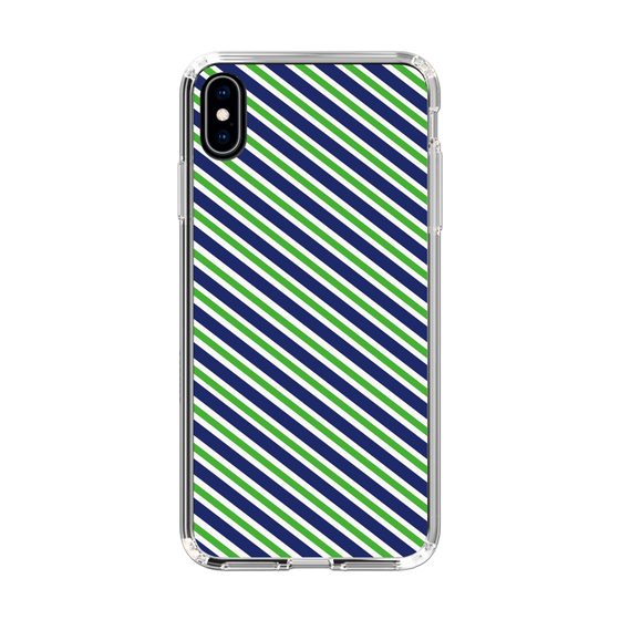 スリムプロテクションケース［ Small Stripe - Navy × Green ］