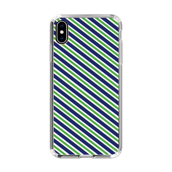 スリムプロテクションケース［ Small Stripe - Navy × Green ］