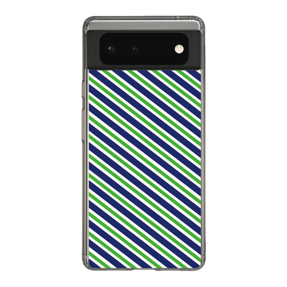 スリムプロテクションケース［ Small Stripe - Navy × Green ］
