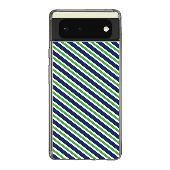 スリムプロテクションケース［ Small Stripe - Navy × Green ］